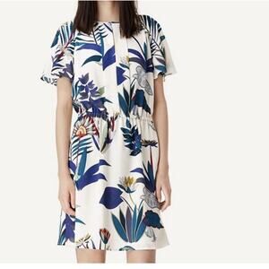 Tory Burch Anatolie Utopia floral dress Pleated Front Size 8 Silk